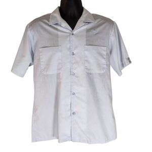 Vintage 70's Royale-Air USA Made Work Shirt Short Sleeve‎ Button Up Blue Mens